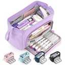 HVOMO Pencil Case Large Capacity Pencil Pouch Handheld Pen Bag Cosmetic Gift for Office School Teen Girl Boy Men Women Adult (Purple)