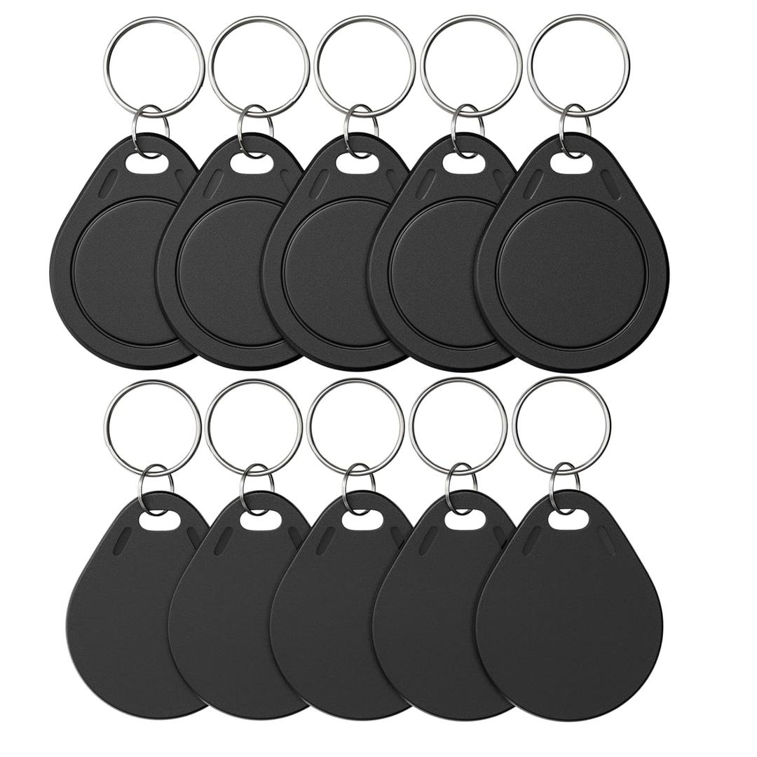 10pcs T5577 RFID Keyfobs 125kHz Writable T5577 Key Tags Proximity ID Card Token Tag Rewritable T5577 Universal for Keyless Entry Access Control Systems & Security Lock- Black