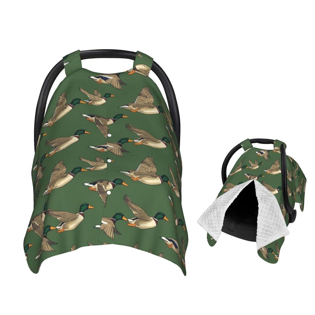 Mallard Ducks Flying Baby Car Seat Canopy Nursing Cover for Newborn Car Seat Breastfeeding Covers Blanket Newborn Shower Gift (One Size)