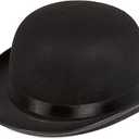 Kangaroo Classic Vintage Black Derby Hat for Men & Women – Retro Bowler Costume Theater Mens Dress Hats for Halloween, Carnival, Gatsby Party, Stage Performances & Dress up Christmas Hat