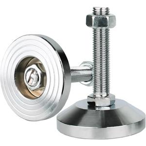 Machine Leveling feet, Heavy Duty Leveler Leg 3.15" Dia. Base, Leg Leveler M16 Thread, 3300 Lb Capacity,Capacity for Workbench, Machine, Cabinet (D80xM16x80,2 Pack,Silvery)