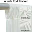 12 Panels 5x20ft Ivory Ceiling Drapes for Wedding Parties, Wrinkle Free Thick Polyester 20ft Extra Long Wedding Draping Ivory Ceiling Curtains Arch Drapery for Birthday Party Canopy Tent Decor, 60"W x 240"L