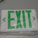 Green Exit Sign, LED Emergency Exit Sign with Battery Backup, Commercial Emergency Exit Light Combo for Business, 2 Adjustable Heads,120V/277V AC, UL-Listed, 2 Pack