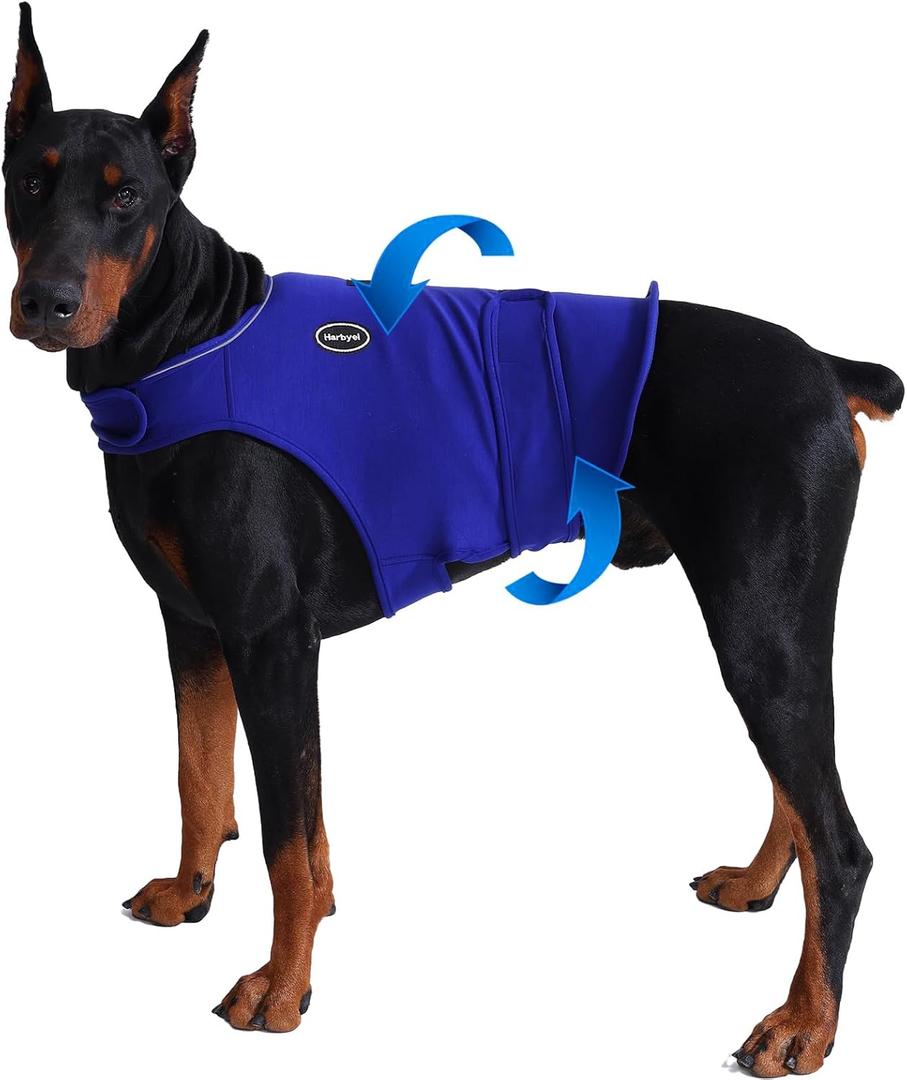 Dog Anxiety Vest - Skin-Friendly Calming Shirt for Thunder, Fireworks, Vet Visits & Separation Anxiety No Medicine or Training Needed Suitable (M-Chest(14.1"-22"), Blue)
