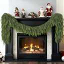 9FT Christmas Norfolk Pine Garland -1PCS, Artificial Pine Needles Garlands Faux Greenery Fake Garland for Holiday Fireplace,Table,Window,Stairs,Mante,Indoor Outdoor Decor
