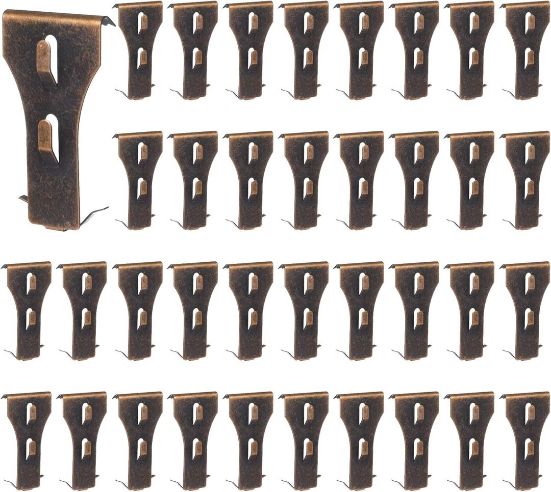 36 Pcs Brick Wall Clips,Heavy Duty Hangers Wall Bricks Metal Hooks No Drill Fit Brick 2-1/2 to 2-3/4 Inch Walls, for Hanging Wreaths Lights Garlands Pictures Home Decor Siding Installation