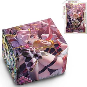 Card Deck Box Fits for YGO MTG,100+ Card Storage Box Trading Games PU Leather Storage Premium Deck Case (Maliss)
