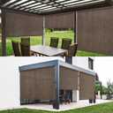 SEEYE Outdoor Sunshade Roller Shades 8' W x 6' H, Cordless Roll Up Shade Blinds Privacy Screen with 90% UV Protection, Exterior Patio Shade Cloth for Porch Pergola Balcony Backyard Windows, Mocha