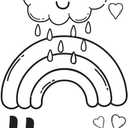 Children Happy Happy Quote Wall Decal Decoration Beautiful Happy Smiling Clouds Cute Rainbow Boho Design Lasts Years and Easily Removable - Size: 18 in(W) x 30 in(H)