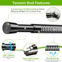 2 Pack Spring Tension Rods 26-39 InchesBlack No Drill Adjustable Spring Loaded Curtain Rod Expandable Tension Rod Small Short Tension Curtain Rod for Windows,Kitchen,Doorway,Bathroom,Cupboard Bars