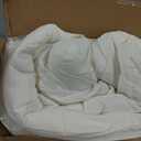 ROSGONIA Oversized King Comforter 128x120, 3pcs Super King Plus (1 Ivory Comforter & 2 Pillowcases) Lightweight Oversized Bedding Set Blanket