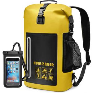 Dry Bag Backpack 20L- Roll Top Closure Bag - Heavy Duty Dry Bags Waterproof - Lightweight Durable Floating Dry Bag with IPX8 Waterproof Phone Case (Green)