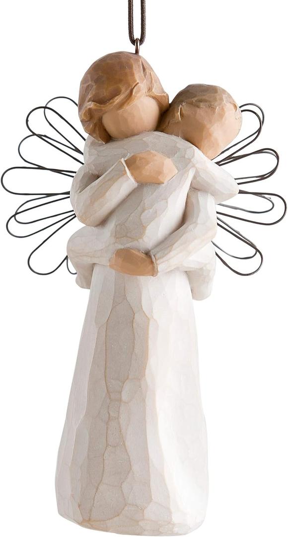 Willow Tree Angel's Embrace Ornament, Hold Close That which we Hold Dear, for Baptisms, New Grandparents, Caregivers, Nurses, Remembrance, Expression of Healing, Love, Sculpted Hand-Painted Figure