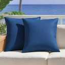Decodella Outdoor Waterproof Throw Pillow Covers Pack of 2 Solid Cushion Covers Decorative Outdoor Pillows Cases for Patio Furniture Couch Balcony Garden Bench
