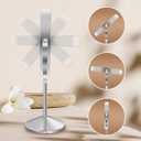 Ysenchan Lighted Makeup Mirror, 8'' Rechargable LED Vanity Magnifying Mirror, Double Sided 5X Manification Mirror with Stand, Cosmetic Standing Desk