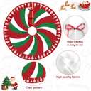 36 Inch Christmas Tree Skirt Red White Green Tree Skirt Peppermint Candy Pattern Xmas Tree Skirt Traditional Christmas Tree Mat Rustic Farmhouse Decorations for Xmas Holiday Party Ornament