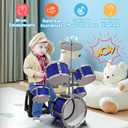 Upgraded Kids Drum Set for Toddlers Plastic Musical Jazz Drum Instruments Kit Birthday Musical Learning Toys for 4 5 6 Boys Girls