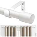 TONIAL White Curtain Rods 32 to 58 Inch(2.6-4.8ft), Adjustable Splicing Window Curtains rod, 3/4 Drapery Rods for Windows 20 to 53 Inch(1.7-4.4ft), Decorative Single Rod with Modern Cap Finial
