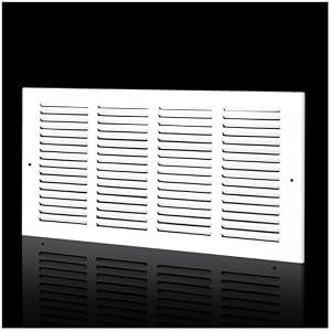 16"Wx8"H Duct Opening Return Air Grille, Air Return Vent Cover Grill for Ceiling Sidewall, Solid Steel HVAC Vent Cover, AC Air Vent Register Grate Without Filter Housing, Outer Dimension:17.75"WX9.75"H