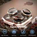 2 x Jeluse Camera Lens Protector for iPhone 17 Pro Max/17 Pro/16 Pro Max/16 Pro/15 Pro Max/15 Pro/14 Pro Max/14 Pro, 9H Tempered Glass Screen Protector Cover Alignment Kit Metal Individual Ring