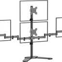 Pholiten Quad Monitor Freestanding Mount for 13-32 Inch Screens | Fully Adjustable 4 Monitor Stand with Base,Swivel, Tilt, Rotation,75 * 75MM/100 * 100MM Vesa Stand, Max Load 22lbs