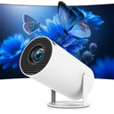 Mini Portable Projector 4K WiFi 6 BT 5.2 Upgraded Portable Projector Full HD Supported for Phone /PC /TV /HDMI /PS5 /Laptop Auto Keystone Home Theater 180° Rotation [Built-in App] White