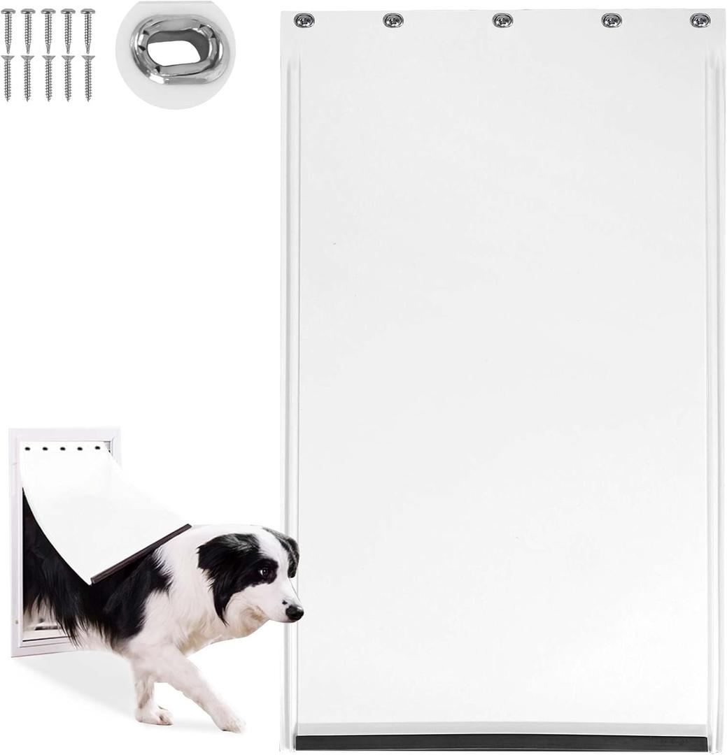 Dog Door Replacement Flaps with Screws and Grommets Washers, Compatible with PetSafe Doggy Door Pac11-11039 Pet Door Replacement Flap for Dogs and Cats Large