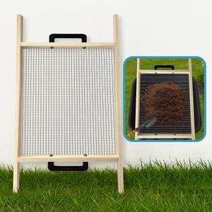 Large Soil Sifter, Rock Sifter Garden Sieve Soil Dirt Leaves for Gardening, 17.5'' 34'' Compost Sifter Suitable for Wheelbarrow and Handheld (EXP 12/03/27)