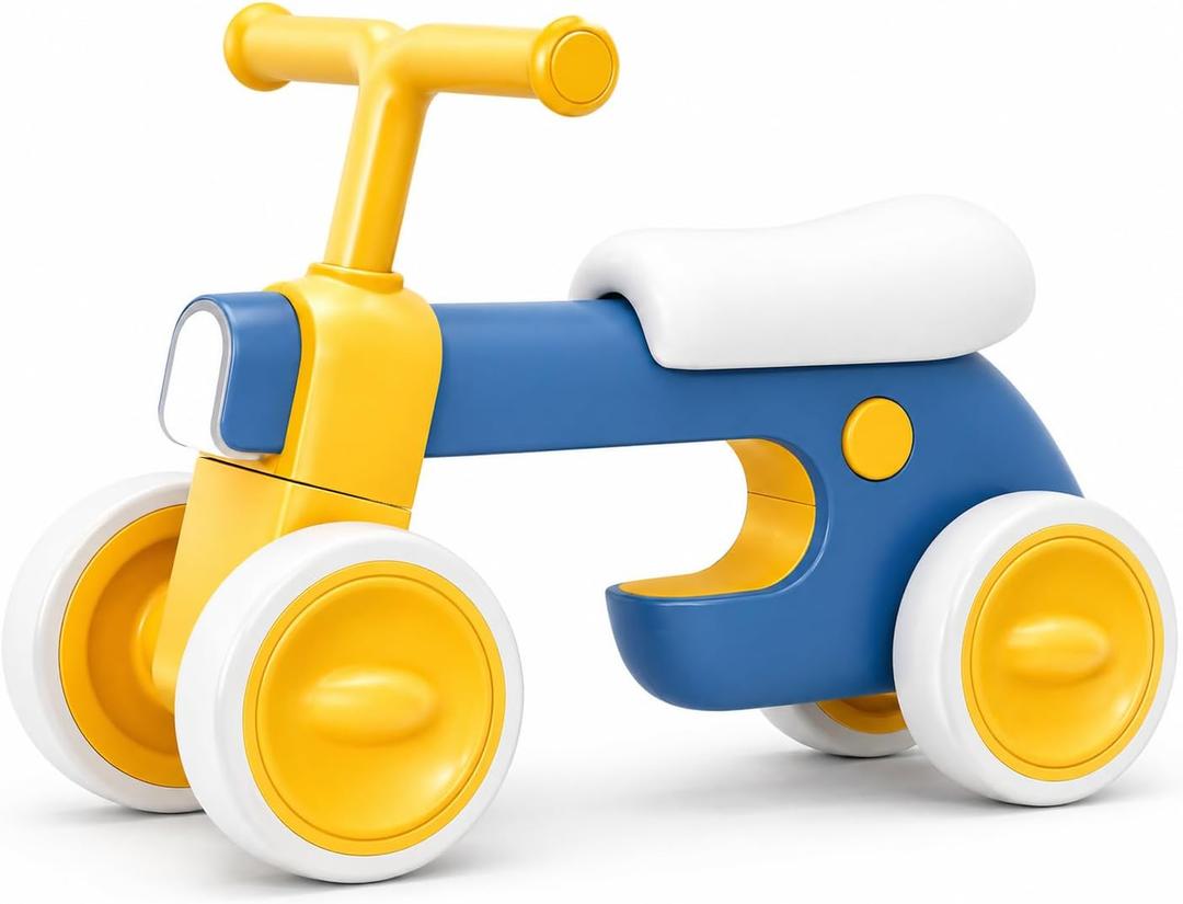 Henry & Colin First Balance Bike for 1 Year Old, 4 Wheel Toddler Bike with Fun Lights & Music, Soft Seat, No-Pedal Ride On Toy, 1st Birthday Gift for Boys & Girls Ages (12–36 Months), 7 inches x 20 inches x 12.5 inches
