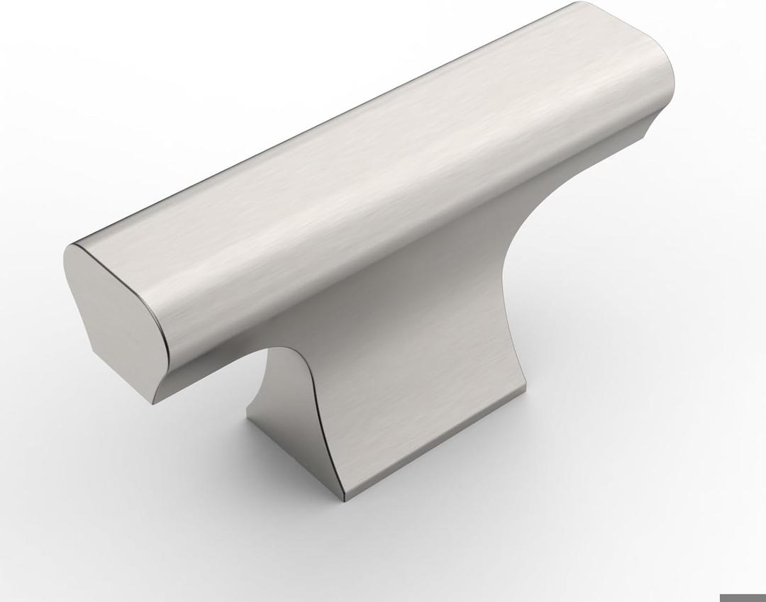 Amerdeco 10 Pack Brushed Satin Nickel Cabinet Knobs Single Hole Cabinet Pulls Round Kitchen Cabinet Knobs Solid Drawer Knobs Dresser Knobs and Pulls for Bathroom Cabinets ZH0056