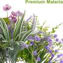 PARTY JOY 19 Bunches Fake Plants Outdoor, Fake Bushes UV Resistant Artificial Lavender Flowers Greenery Shrubs Faux Greenery for Outdoor Garden Patio Front Porch Yard Decor, Lavender Green
