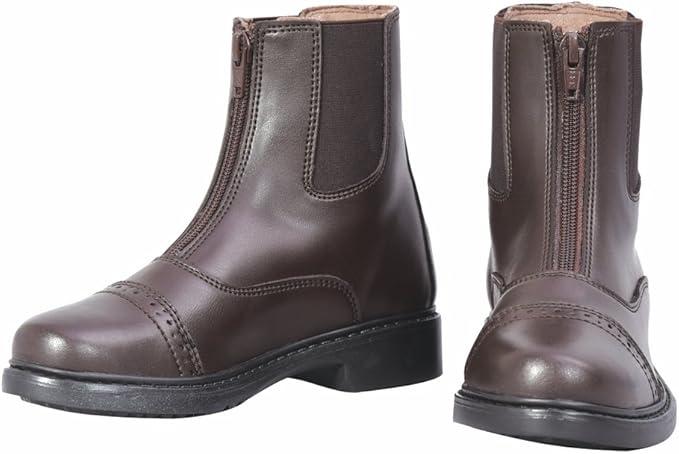 TuffRider Children’s Starter Front Zip Paddock Boots | Durable, Easy to Clean Water-Resistant Horse Riding Boots for Kids Size 3