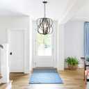 17" Black and Gold Chandelier Geometric Metal Modern Industrial Chandeliers Lighting for Farmhouse Living Room Entryway Kitchen (Bronze-4 lights)