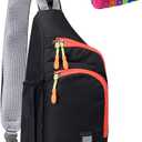 Peicees Small Sling Backpack Waterproof Unisex Shoulder Bag Chest Crossbody Daypack