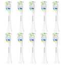 Replacement Toothbrush Brush Heads Compatible with Philips Sonicare Electric Toothbrushes with Click-on System Dupont Bristles for Optimal Plaque Remove, Pack of 10, White
