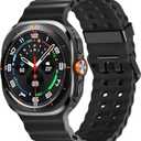Adorve Compatible with Samsung Galaxy Watch 7/8 Ultra Bands 47mm (2024/2025), Rugged Ocean Wristband Breathable Silicone Sport Strap Waterproof for Galaxy Watch Ultra Bands Men Women (Black)