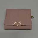 Leather Small Womens Wallet RFID Blocking Bifold Card Holder Cute Wallet for Woman with Zipper Coin Pocket (Z1-Soybean Sand)