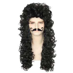 Topcosplay Pirate Captain Costume Wig for Men or Women Halloween Themed Party Cosplay Black Wigs