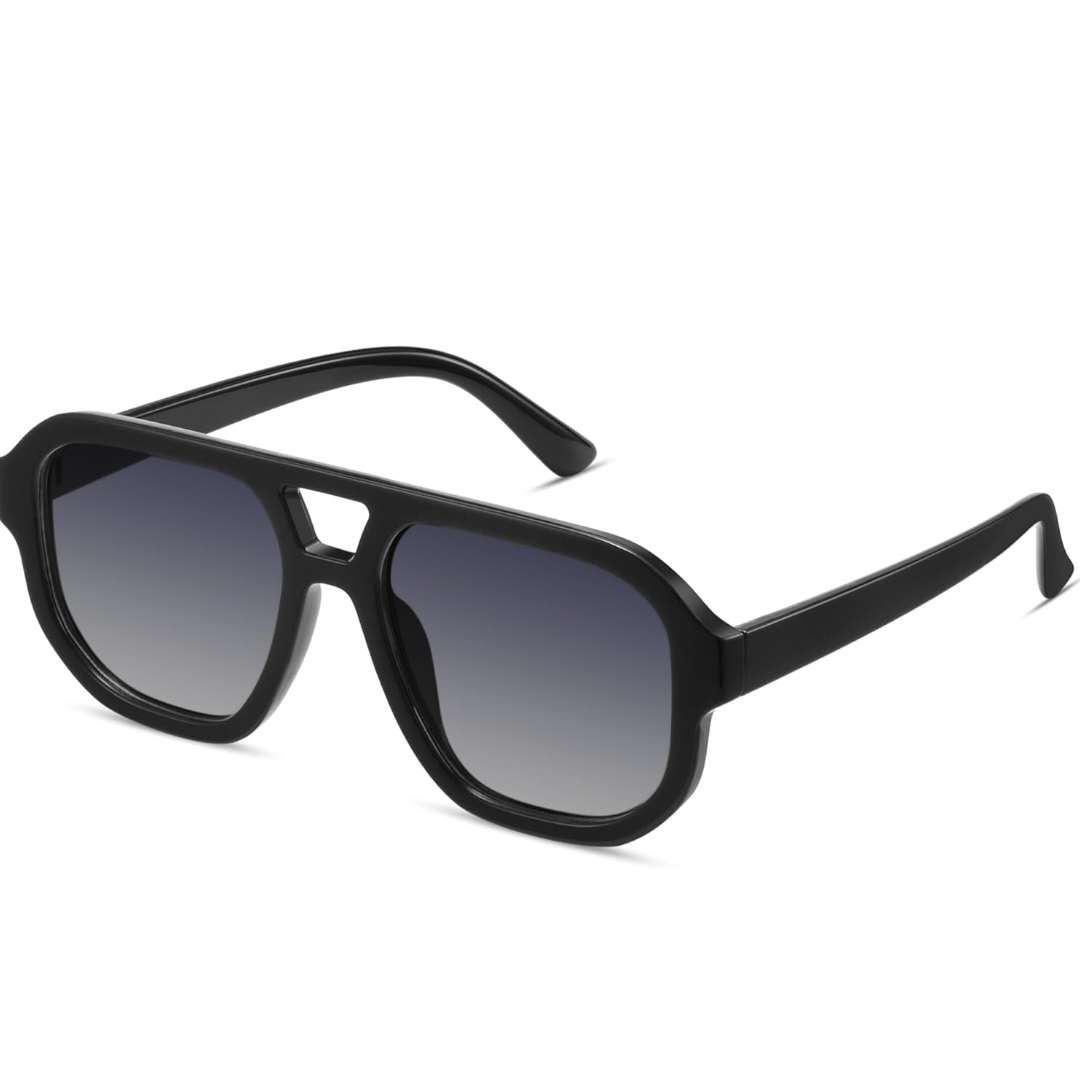 livho Trendy Polarized Square Aviator Sunglasses Women Men Square Eyewear Frame, Retro Sun Glasses for Women Men 2025 Shades