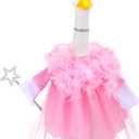 Outus Princess Goose Outfits 23inch Pink Tutu Skirt for Porch Goose Funny Geese Cloth for Princess Birthday Party Summer Baby Shower Wedding Yard Garden Outdoor Decor