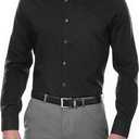 Calvin Klein Men's Dress Shirt Slim Fit Non-Iron Herringbone (14.5" Neck 32"-33" Sleeve, Black)