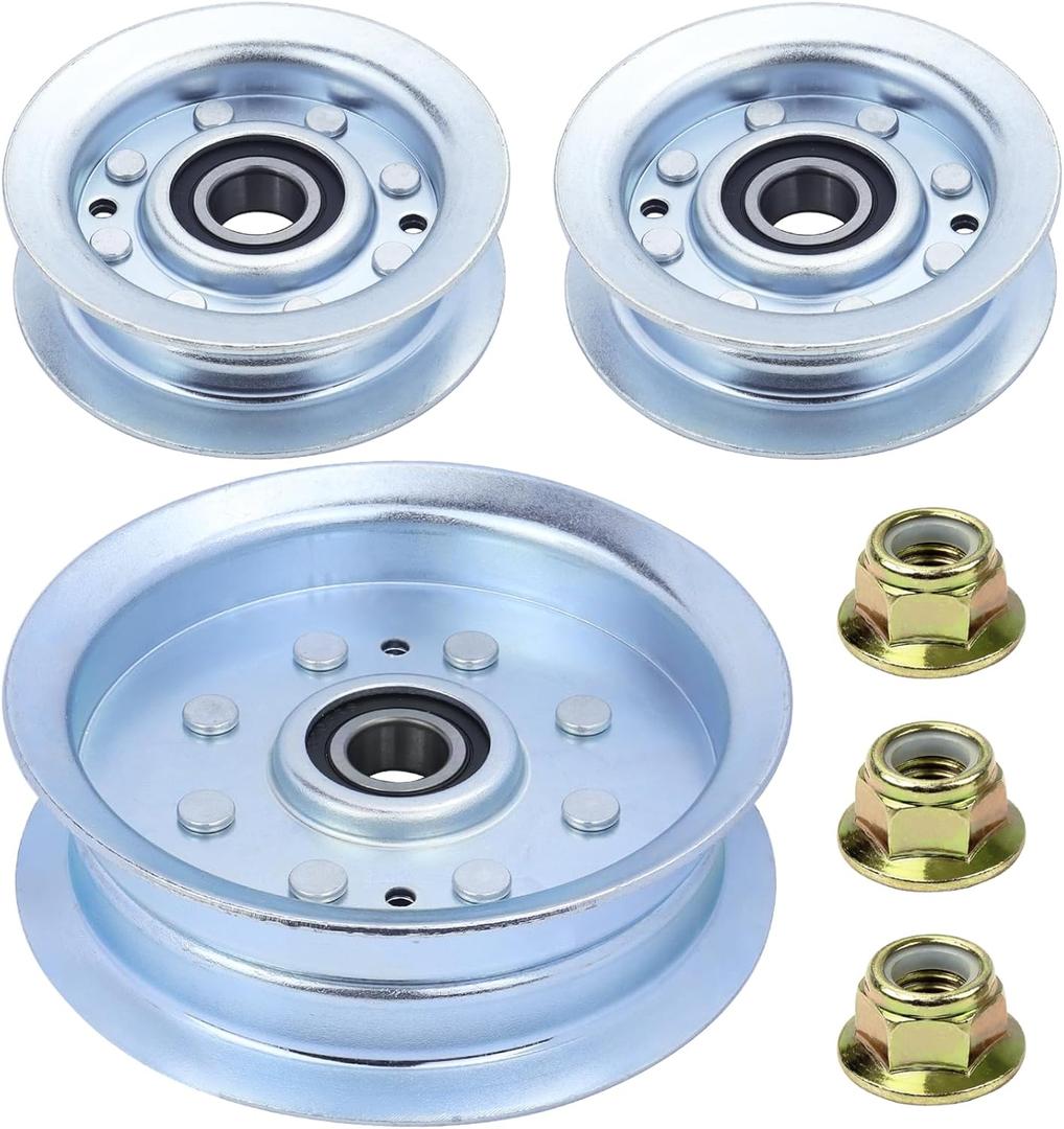 3 x GELASKA 2 Pack GY22172 Idler Pulley with GY20629 Idler Pulley Replaces AUC17621 GY22082 GY20067 GY20110 for John Deere D140 D155 D160 E140 E150 E160 E170 L120 L130 LA145 LA165 S140 S160 S170 Decks
