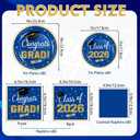 320 Pcs Graduation Table Decorations Party Supplies - Blue Gold Graduation Plates and Napkins Class of 2026 Disposable Dinnerware Set for College High School Congrats Grad Party Favors, Serve 80
