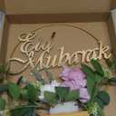Eid Mubarak Decorations, Ramadan Kareem Table Decorations for Home Indoor and Outdoor Desk Party SuppliesSpring Artificial Flowers Garland Desktop Metal Rings Ornaments, Gold, MZ 003