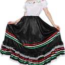 FantastCostumes Women Traditional Mexican Dress Lace Flower Senorita Costume Festival Party Spanish Dress (Small)