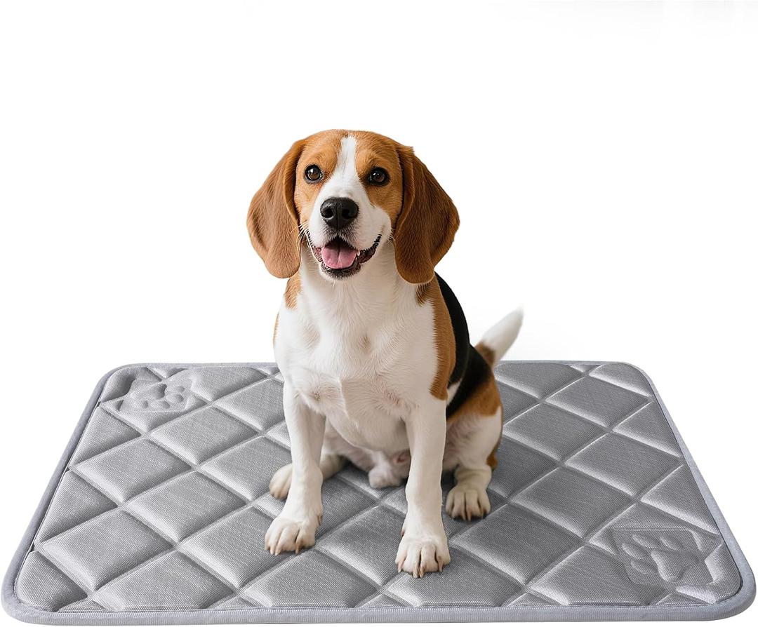 Dog Bed Mat, Soft Foam Kennel Pad Washable Pet Dog Crate Pad with Anti-Slip Bottom for Small/Medium Dogs, Grey 35"x24" (Gray)