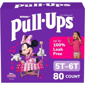 Pull-Ups Girls' Potty Training Pants, Size 5T-6T Training Underwear (46+ lbs), 80 Count (2 Packs of 40)