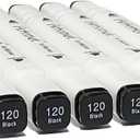 Arhomet 6pcs Black Alcohol Markers Set, Dual Tips Art Markers Drawing Sketched Double Tipped for Beginner Adults Artists (Black)