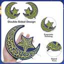 2 x Ramadan Decorations for Home - 3-Pack Wooden Eid Mubarak Table Decor, Islamic Tabletop Centerpiece for Eid Party, Dining Table & Gift