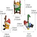 3 PCS Climbing Gnomes Tree Faces Decor Outdoor for Yard, Gnomes Statue, Outdoor Fairy Garden Resin Crafts, Flower Pot Landscape Dwarf, Micro Landscape Pendant Ornaments (3 PCS)